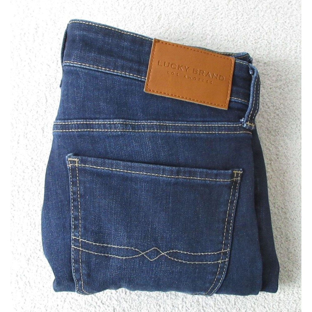 Lucky Brand Jeans Womens 2/26 Mid Rise Straight Ankle Dark Wash Stretch Denim